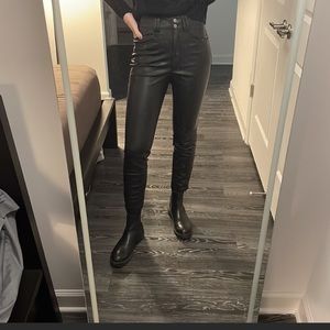Faux leather slim leg pants